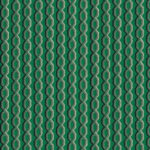 Groen Arte LeCouturier Franges 58520 behang met een geometrisch patroon van verweven ovale vormen in reliëf.