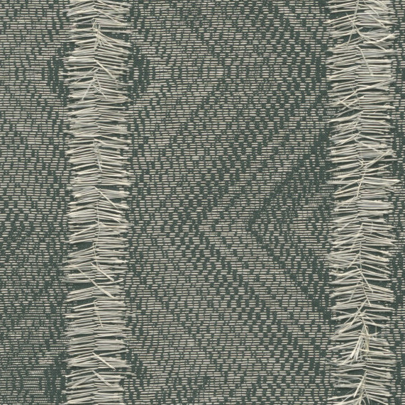 Grijs Arte-behang met geweven zigzagpatroon en verticale franjes uit de Le Couturier Majesto 58512 Graphite collectie.