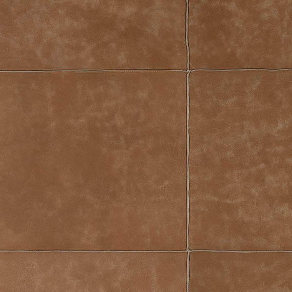Bruin Arte-behang Les Cuirs Aspect 33552 met een lederlook en rechthoekige patroonstructuur.
