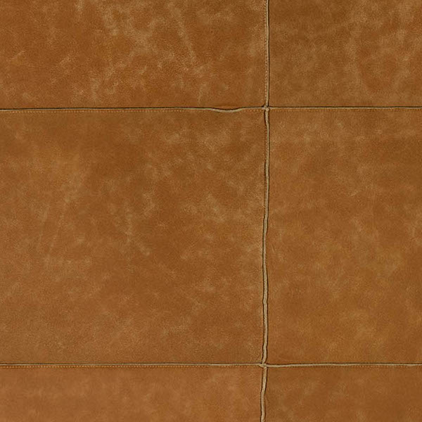 Bruin behang met leerlook en zichtbare naden uit de Arte Les Cuirs Aspect 33555 collectie.