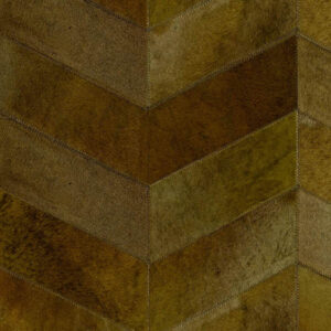 Close-up van Arte behang uit de Les Cuirs Montage collectie met een lederlook in visgraatpatroon.