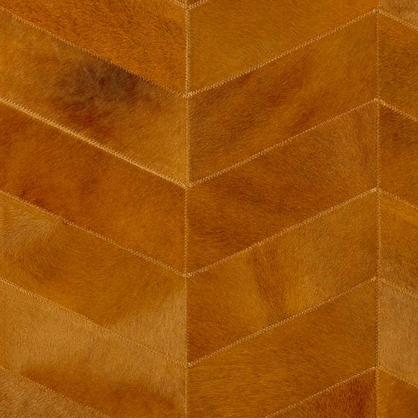 Bruin Arte-behang uit de Les Cuirs collectie met een visgraatpatroon van lederstructuur.