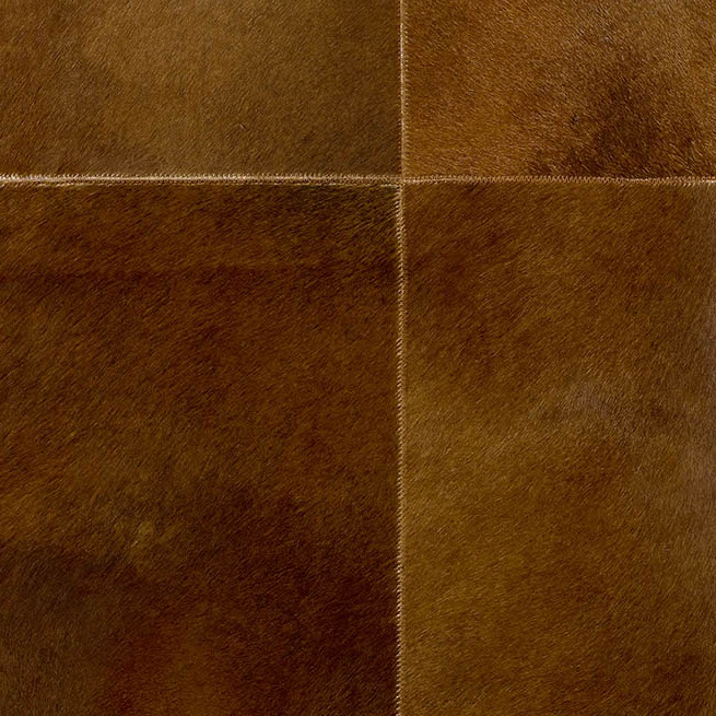 Bruin rechthoekig Arte-behang Les Cuirs 33507 met een lederen textuur en zichtbare naadlijnen.