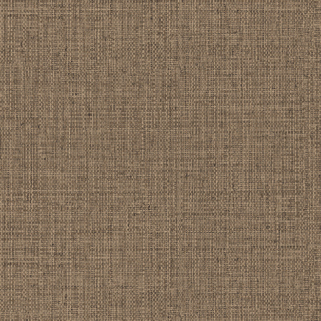 Textuur van het Arte Nongo 49512 behang uit de Gitane collectie met een geweven, bruin linnen-look.
