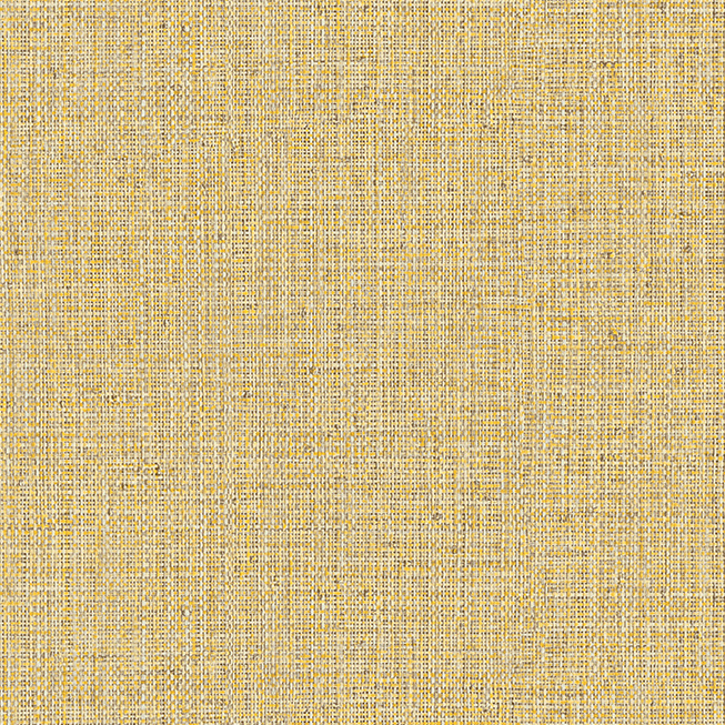 Geweven geel textuurbehang uit de Arte Nongo 49514 Gitane collectie.