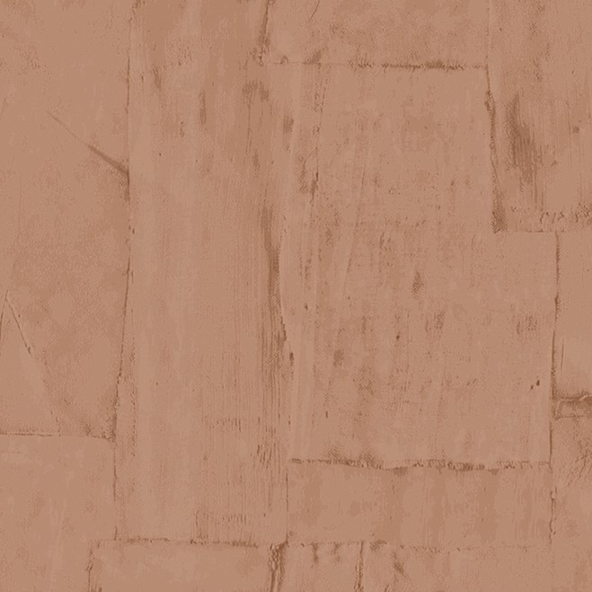 Arte-behang Oblong Buningh 42543 met een terracotta kleur en een textuur van ruwe, rechthoekige vlakken.