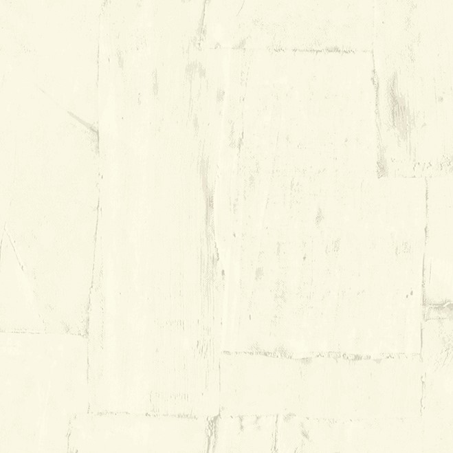 Lichtbeige Arte-behang uit de Oblong-collectie met een abstract patchwork-textuur.