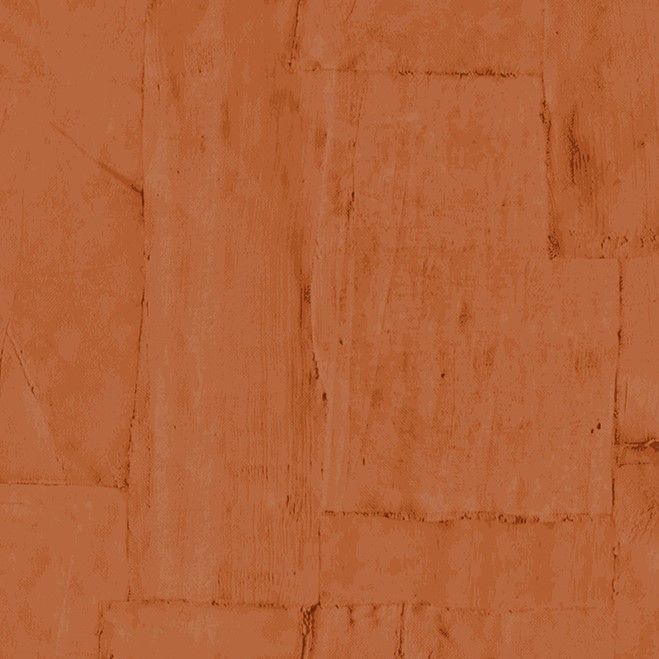Roodbruin Arte behang uit de Oblong-collectie met een textuur van rechthoekige vlakken en een handgeschilderde uitstraling.