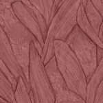Roodbruin Arte behang uit de Piante-collectie met een reliëfpatroon van gestileerde bladeren.