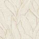 Beige behang met een abstract bladpatroon uit de Arte Piante collectie, model 42526.