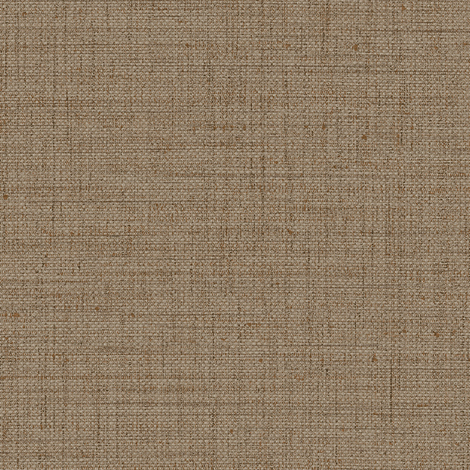 Behang met een natuurlijke linnenstructuur in warme bruintinten uit de Arte Puro-collectie, model 27006A.