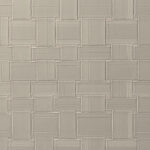Beige Arte-behang Textura Weave 31577A met een reliëf geweven patroon in een geometrisch raster.