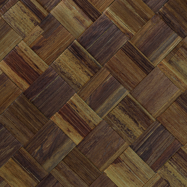 Bruin behang met een geweven houtstructuur uit de Arte Tinto 48002 Moss Les Forêts collectie.