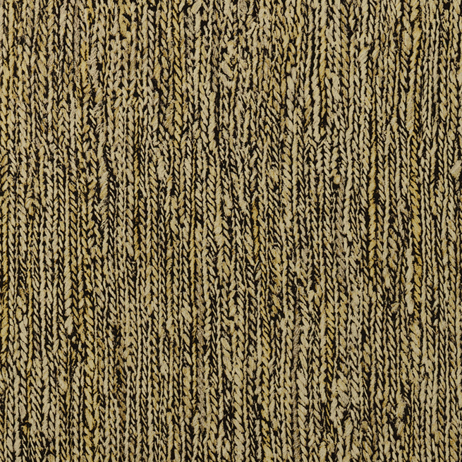 Gedetailleerde close-up van Arte behang Tresse 48050 in khaki met een gevlochten textuurpatroon uit de Les Forests-collectie.