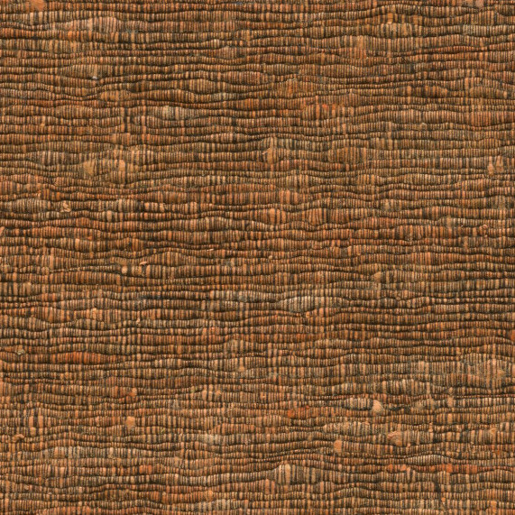 Bruin behang met een horizontale, geweven structuur uit de Arte Wild Silk collectie, model Katia Silk 86502.