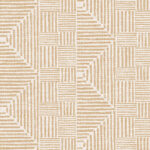Beige en wit Arte behang uit de Essentials Travellers Macrame 11000 collectie met een geometrisch patroon van geweven lijnen.