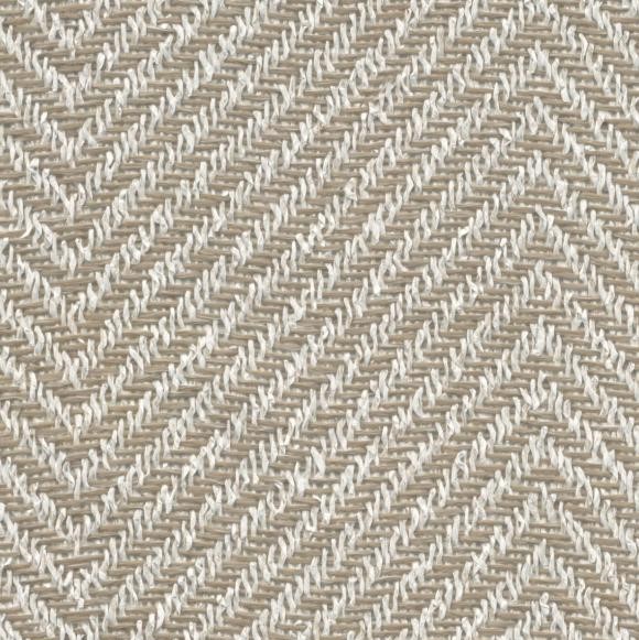 Beige en witte wandbekleding Arte Marquesa Atuona 31721 met visgraatpatroon van geweven textiel.