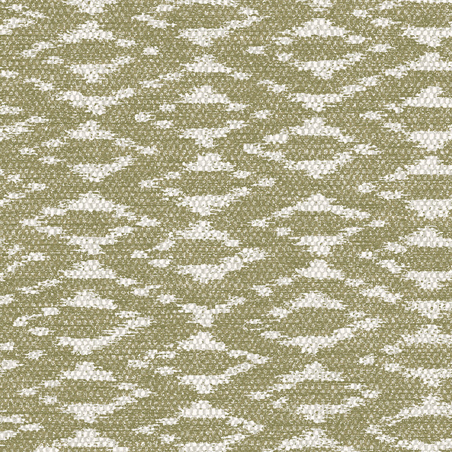 Beige en wit behang met een etnisch geïnspireerd, geometrisch Calanco-patroon uit de Essentials Travellers collectie.