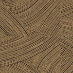 Bruin behang van Arte uit de Arado 66000-collectie met een grafisch patroon van golvende, gestreepte lijnen.