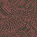 Abstracte close-up van het Arte behang Arado 66001 met rood-zwarte lijnen in een grafisch patroon.