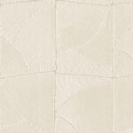 Beige Arte-behang Atlas 64531 met een reliëfpatroon van gebogen lijnen en geometrische vormen.