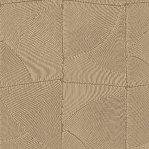 Beige Arte behang uit de Atlas-collectie met een reliëfpatroon van gebogen lijnen in geometrische vormen.