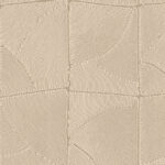 Beige Arte-behang Atlas 64534 met reliëfpatroon van gebogen lijnen in geometrische vormen.