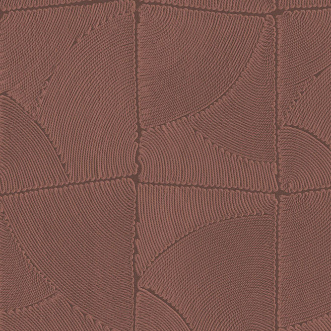 Rode Arte Atlas 64535 behang met een textuurpatroon van gebogen lijnen en geometrische vormen.