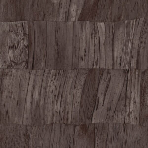 Donkerbruin Arte Capas 34303 behang met een natuurlijke houtstructuur en gelaagde textuur.