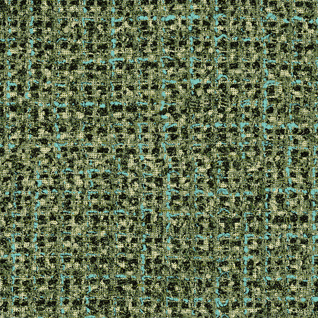 Groen Arte Cashmere 73064 behang met een geweven textuur en subtiele turquoise accenten.