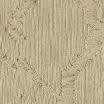 Beige Arte behang Edge 64522 met een reliëfstructuur van geweven touw in een golvend patroon.