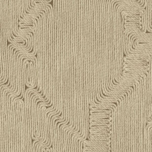 Beige Arte behang Edge 64522 met een reliëfstructuur van geweven touw in een golvend patroon.