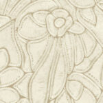 Beige Arte Flore 64541 behang met een geborduurd bloemmotief in reliëf.