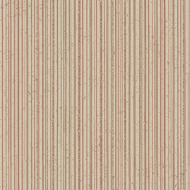 Beige Arte Linea 66070 behang met verticale roestbruine strepen en een subtiele textuur.