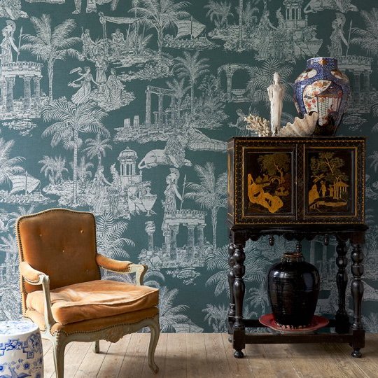Toile de Jouy behang