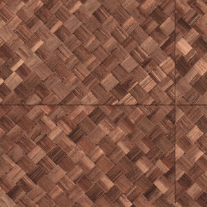 Close-up van Arte behang Pandan 34103 met een geweven structuur in warme bruintinten.