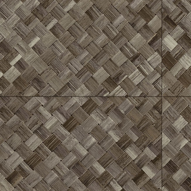 Bruin geweven behang met een ruitvormig patroon uit de Arte Pandan 34106 collectie.