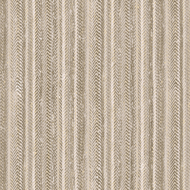 Behang met een fijn, verticaal visgraatpatroon in beige- en zandtinten uit de Arte Serge 73042 collectie.