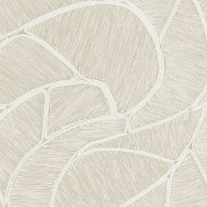 Lichtbeige Arte behang Spiral 64512 met een abstract patroon van organische lijnen en textuur.