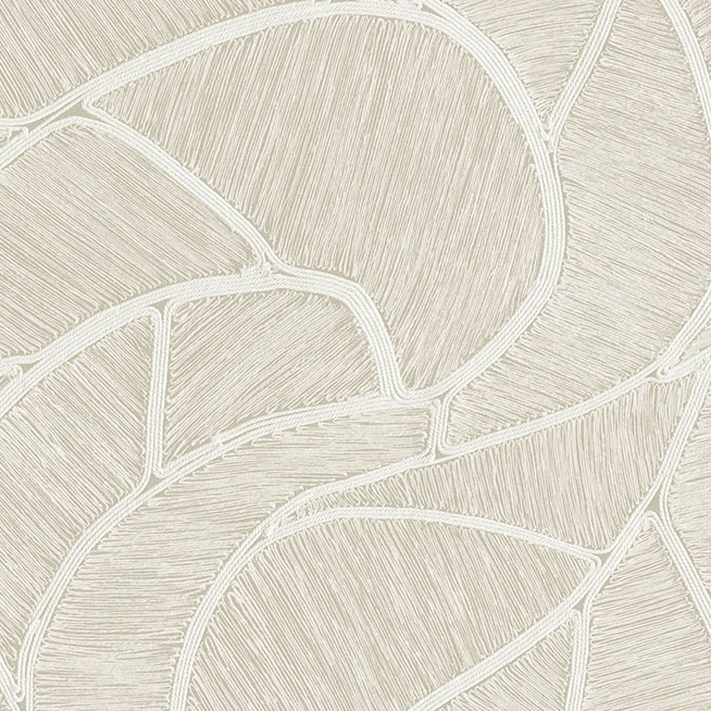 Lichtbeige Arte behang Spiral 64512 met een abstract patroon van organische lijnen en textuur.