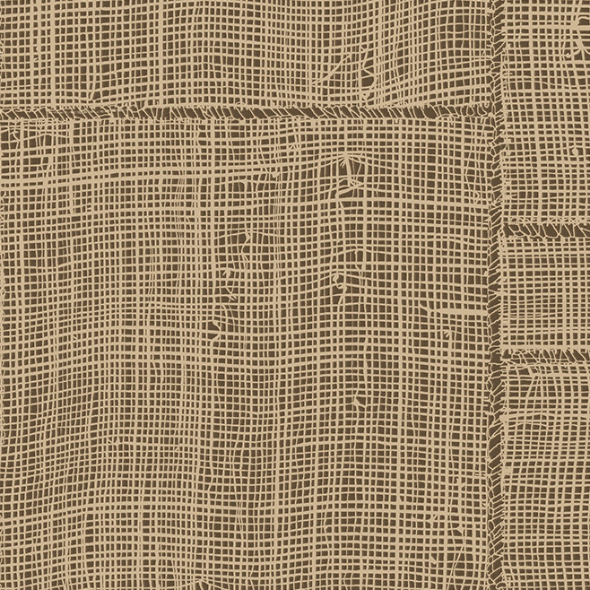 Beige en bruin geweven patroon op Arte behang Twine 66060 met een textielachtige structuur.