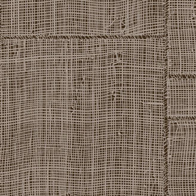 Close-up van Arte behang Twine 66061 met een geweven touwstructuur in een rasterpatroon.