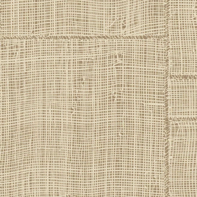 Beige Arte behang uit de Twine-collectie met een geweven rasterpatroon en textuurdetail.