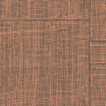 Oranje-bruin Arte behang Twine 66064 met een geweven rasterpatroon in textielstructuur.