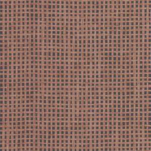 Close-up van het Arte behang Waffle Weave 85530 met een roodbruin geweven rasterpatroon.