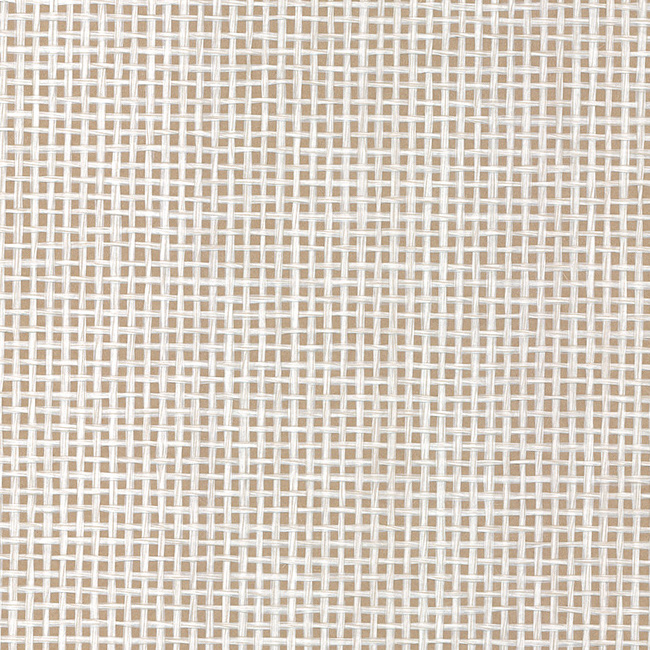 Beige Arte behang met een wit waffle weave patroon in een geweven textuur.