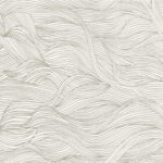 Beige CASAMANCE Alula 74360110 behang met golvend lijnpatroon in organische vormen.