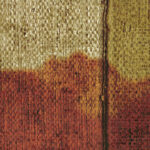 Structuurbehang uit de Elitis Cordoba collectie met een grof geweven textuur en een kleurverloop van beige naar roodbruin.