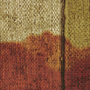 Structuurbehang uit de Elitis Cordoba collectie met een grof geweven textuur en een kleurverloop van beige naar roodbruin.