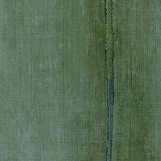 Groen structuurbehang uit de Elitis Volos collectie met een verticale decoratieve baan.